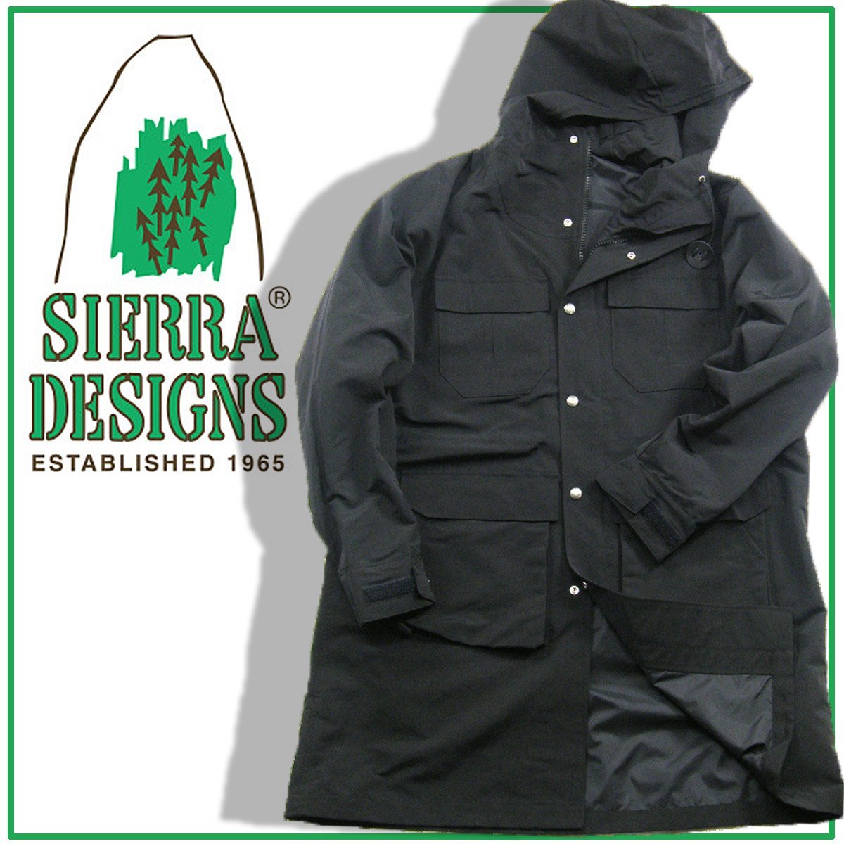 新品 【SIERRA DESIGNS × 417EDIFICE 】別注 Modified LONG MOUNTAIN PARKA 日本製 定価3万8500円 ブラック 黒 M 352168 シェラデザインズ_画像1