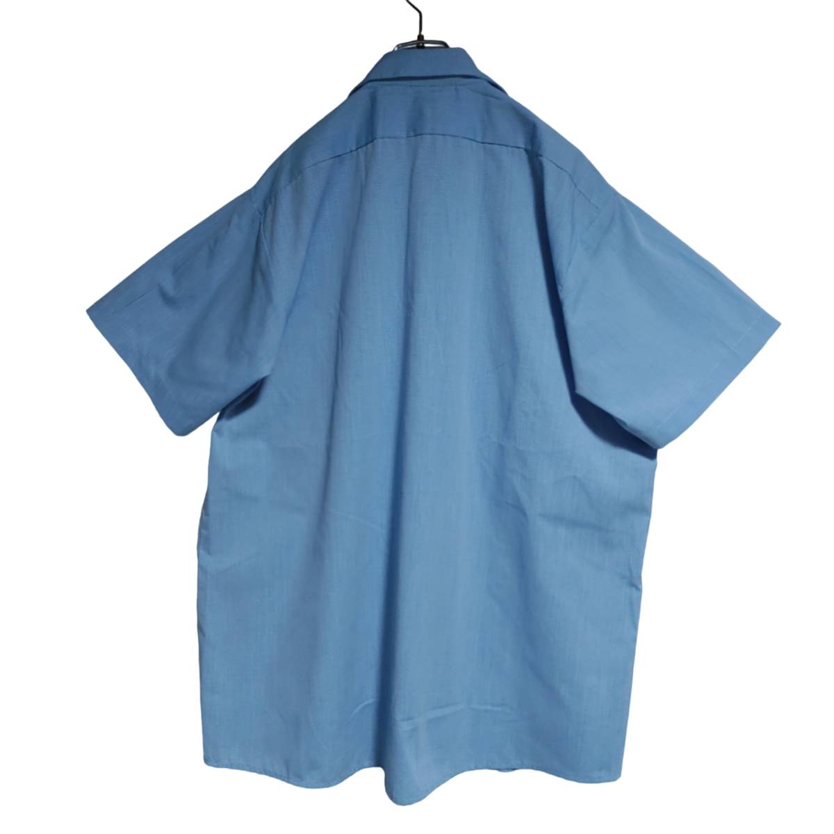 CiNTAS 半袖ワークシャツ size L ブルー ゆうパケットポスト可 胸 ワッペン Air Masters 古着 洗濯 プレス済 743_画像2