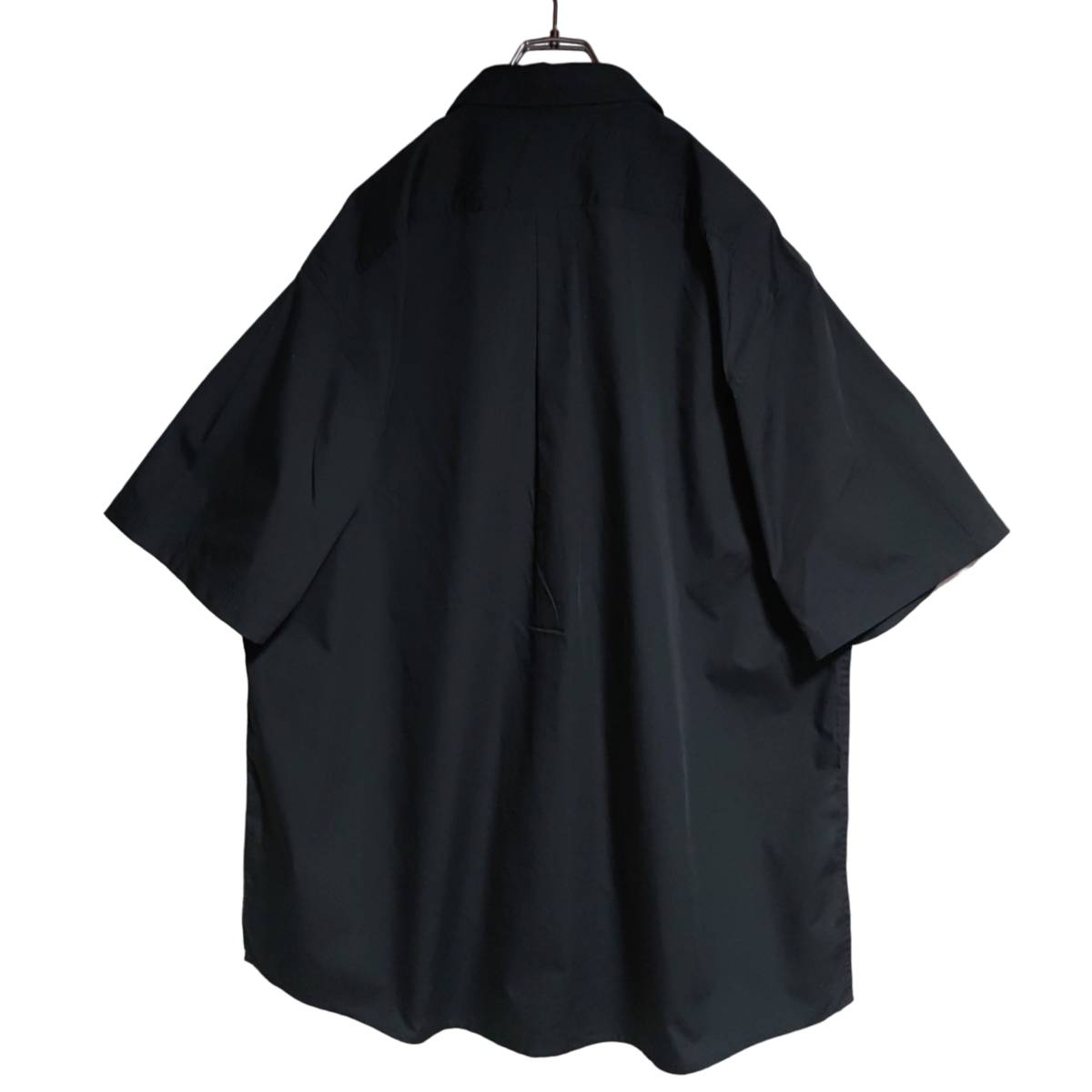 LANDMARK 半袖ワークシャツ 2XL オーバーサイズ ブラック ゆうパケットポスト可 胸 刺繍 CRS ロゴ メイプルリーフ 古着 洗濯 プレス済 758の画像2