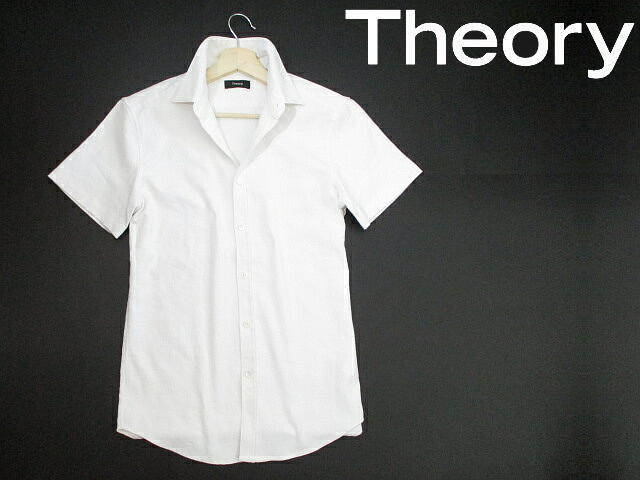 希少■ 定価2万 美品 即決 日本製 メンズ セオリー 麻混 半袖シャツ 白 Theory ホワイト XSサイズ リネンの画像1