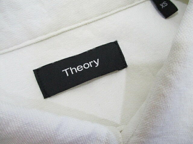希少■ 定価2万 美品 即決 日本製 メンズ セオリー 麻混 半袖シャツ 白 Theory ホワイト XSサイズ リネンの画像5