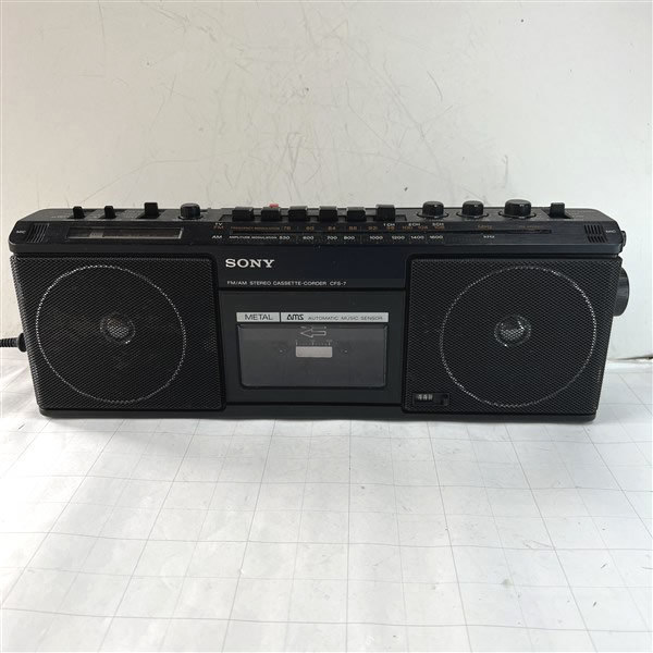 (税込) CFS-7 ラジカセ SONYソニー 黒ブラック 難あり カセット ラジオ 80年代 昭和レトロ ラジカセ