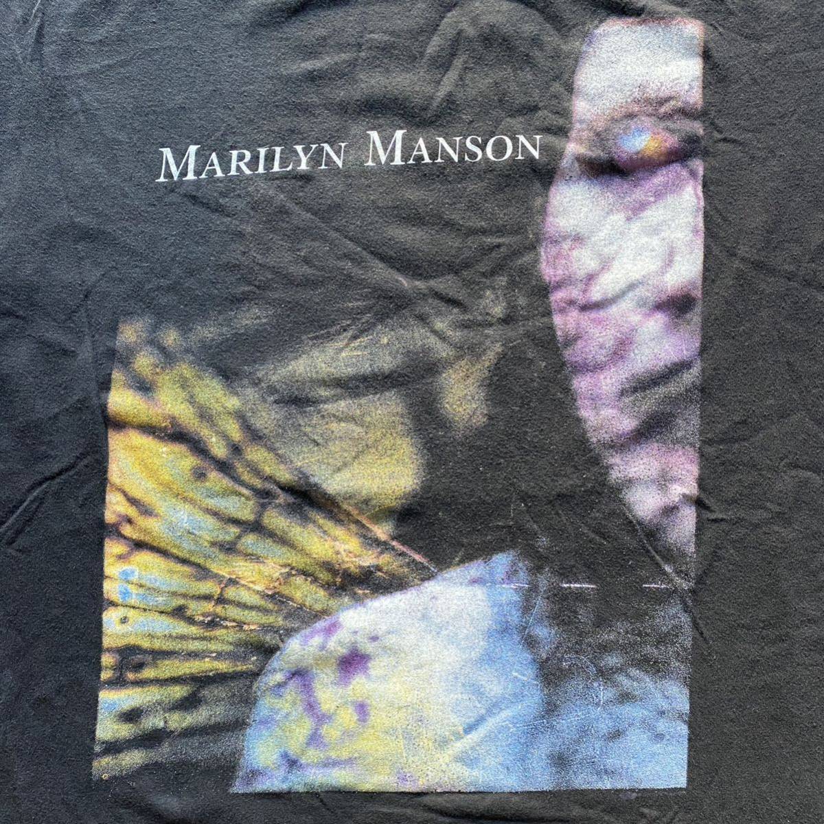 レア 古着 Vintage 90s Marilyn Manson Antichrist Superstar Tee XL Black Band Rap マリリンマンソン Tシャツ バンドT ラップT 1996 _画像2