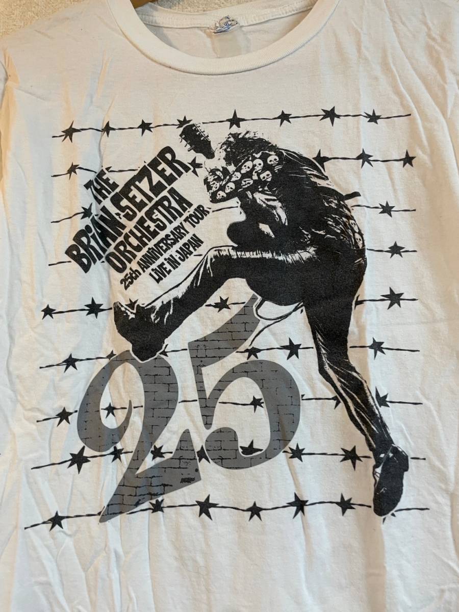 The Brian Setzer Orchestra 25th Anniversary　Tシャツ　ブライアン・セッツァー ライブ　ホワイト　白　Mサイズ_画像2