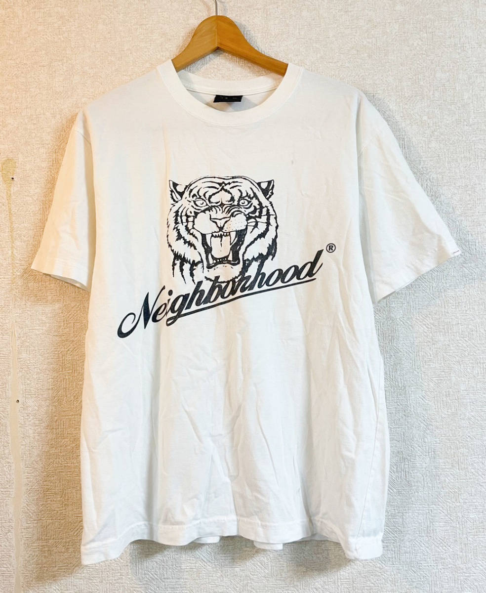 NEIGHBORHOOD / ネイバーフッド 　半袖　Tシャツ　トラ　タイガー　ロゴ　ホワイト　白_画像1