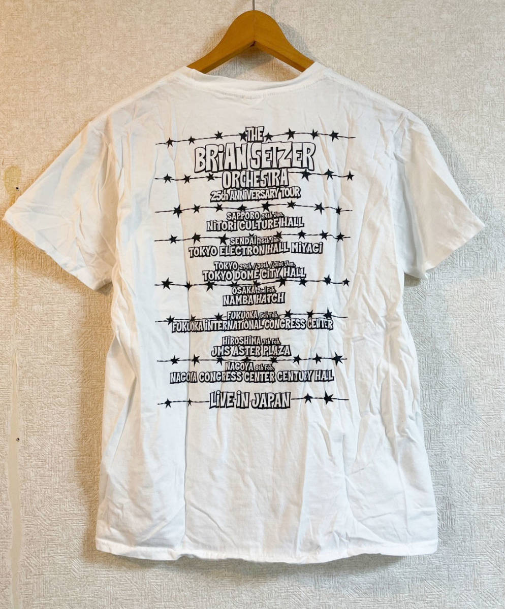 The Brian Setzer Orchestra 25th Anniversary　Tシャツ　ブライアン・セッツァー ライブ　ホワイト　白　Mサイズ_画像5