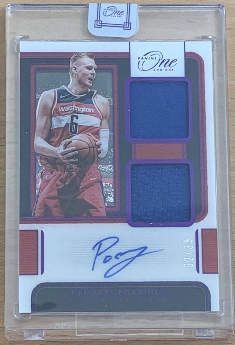 2021 KRISTAPS PORZINGIS Dual Jersey Autograph 35シリ　PANINI ONE AND ONE