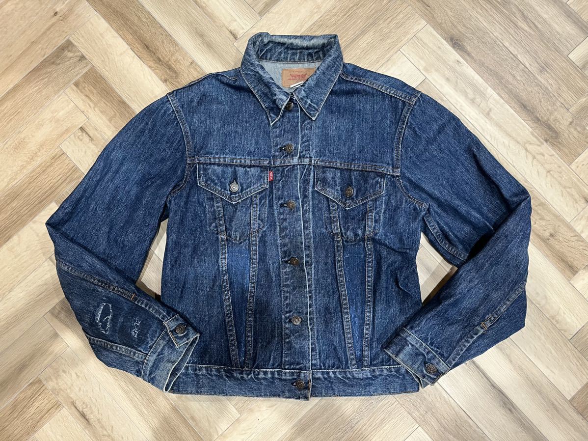 当時物 ビッグサイズ 71205 0217リーバイス スモールe levis 60-70s USA製 デニムジャケット Gジャン デニム インディゴ　ヴィンテージ_画像1