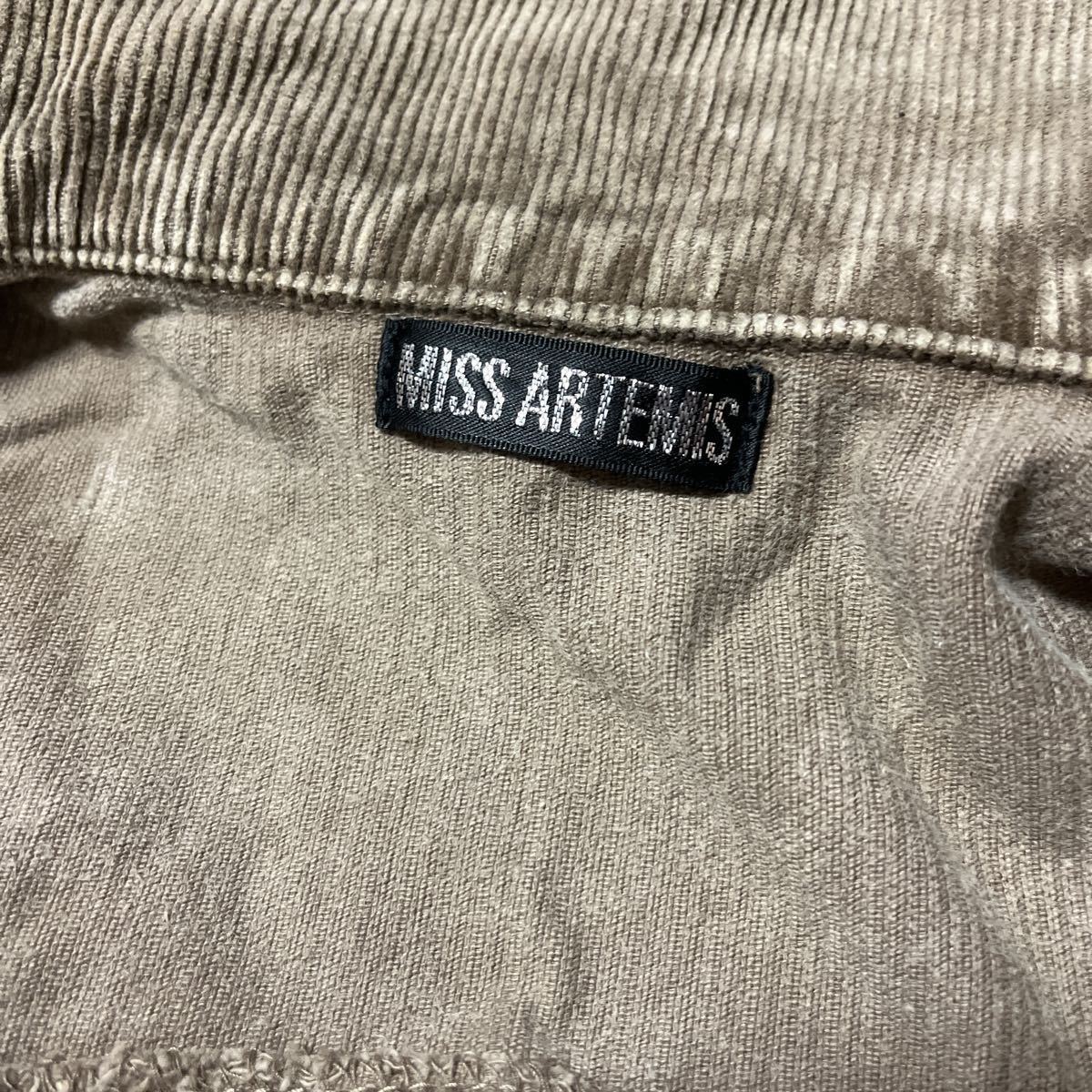 ^MISS ARTEMIS corduroy Short jacket M size lady's damage manner 