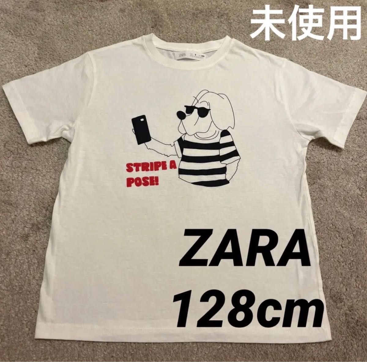 【新品未使用】ZARA ザラ Tシャツ キッズ 120 125 130 犬 イヌ 半袖