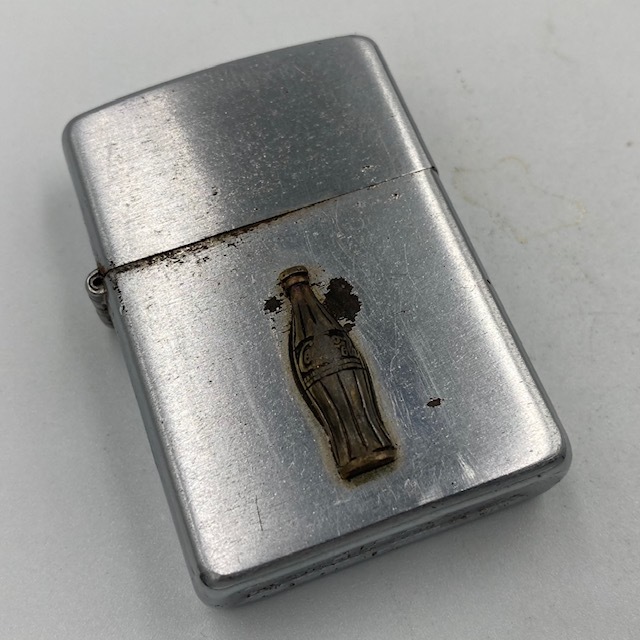 ジッポー ZIPPO ライター 1951年～1953年 スチール製 コカ・コーラ Coca Cola メタル貼り コカコーラの画像1