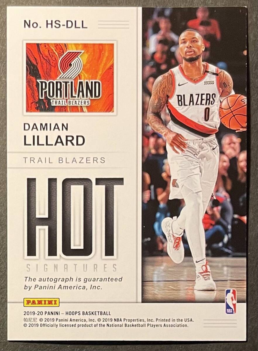 バックス移籍 / SP Auto 】Damian Lillard 2019-20 Hoops Hot
