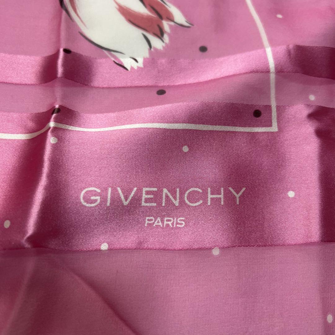 GIVENCHY ジバンシー スカーフ 花柄 ピンク シルク100%_画像8