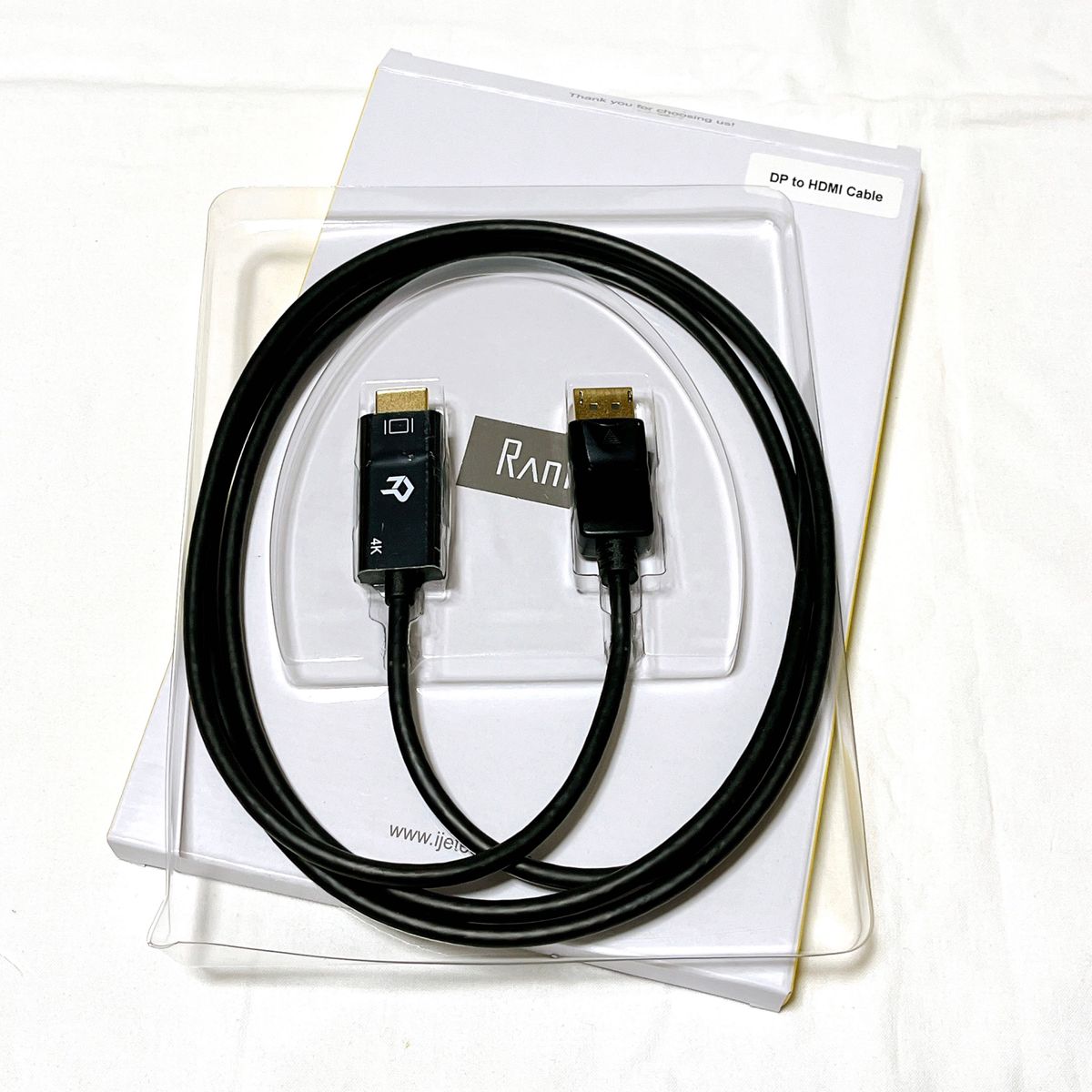 Rankie DisplayPort to HDMI 変換ケーブル