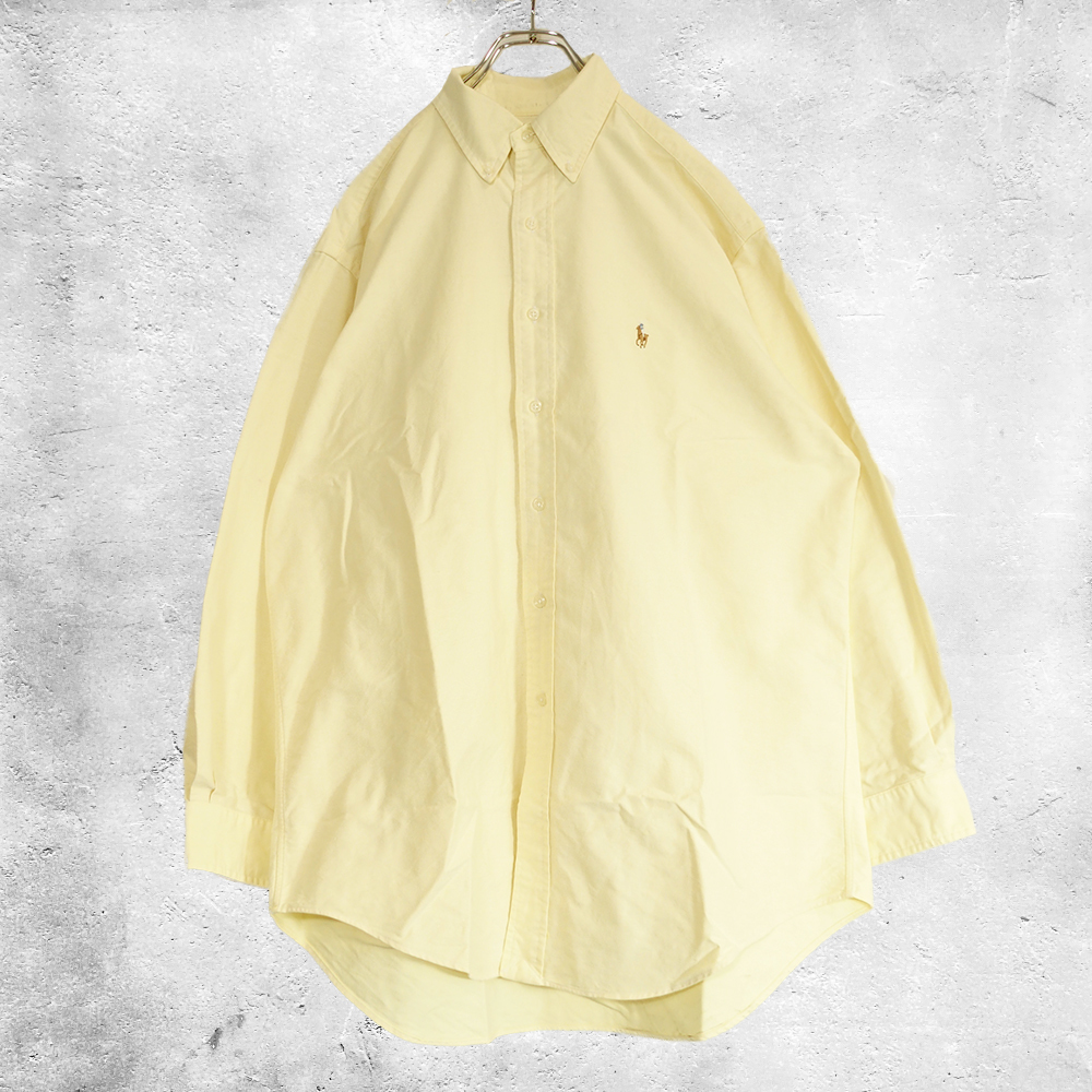 90's Ralph Lauren ボタンダウンシャツ YARMOUTH L/S B.D Shirt サイズ16 メンズ