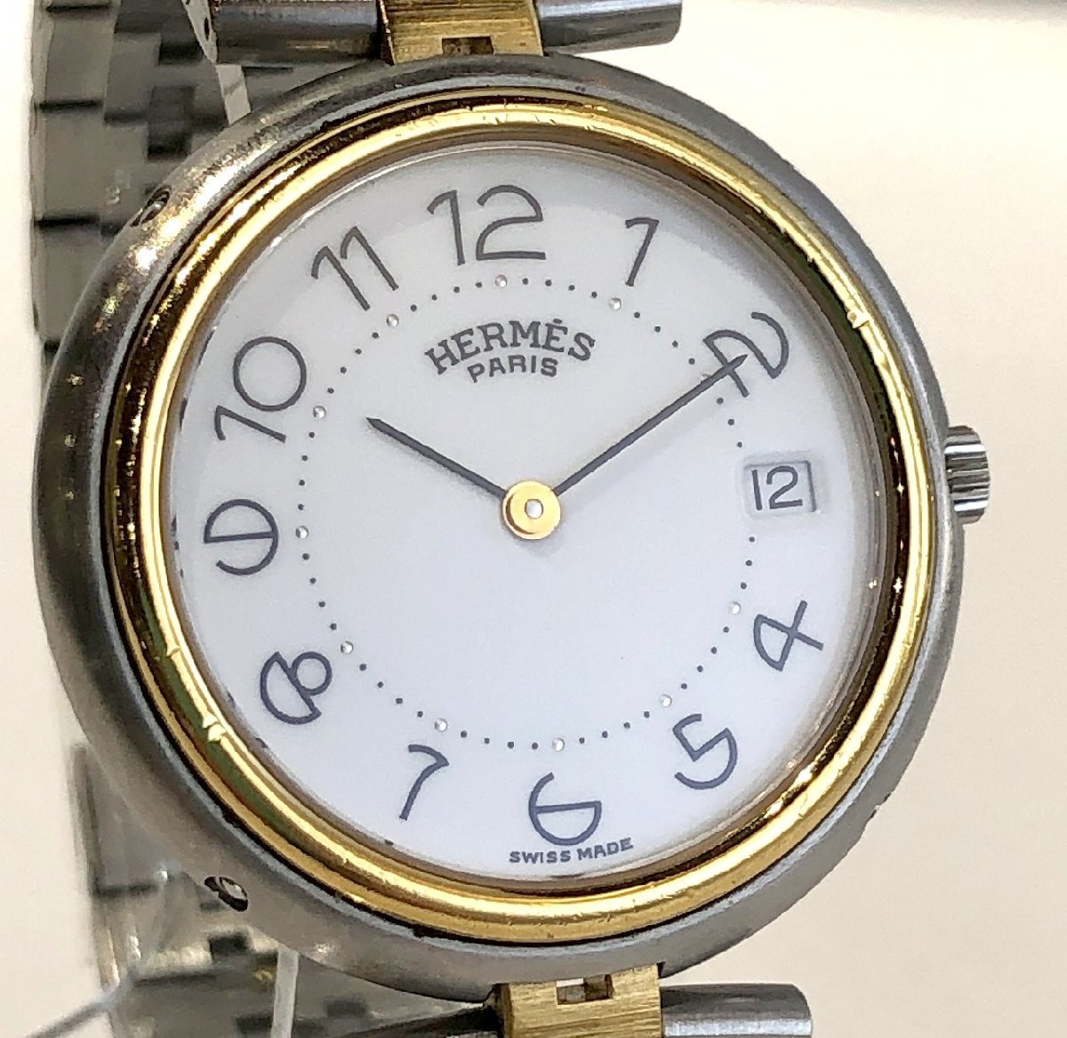 HERMES エルメス アルソー SS×GP ホワイト文字盤 レディース腕時計