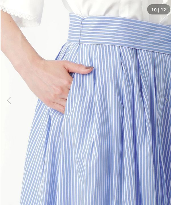  новый товар TO BE CHIC [ омыватель bru]kalami полоса длинная юбка 40 sax голубой 39600 иен 