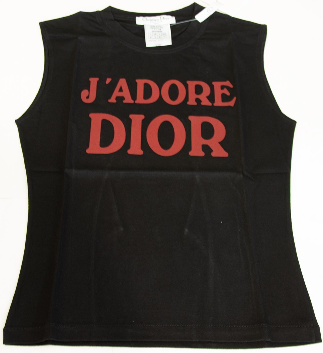 未使用 Dior ノースリーブTシャツ ブラック F40 JADORE DIOR/WORLD CHAMPION 1947