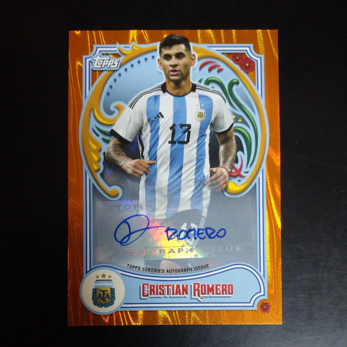 2023 topps Argentina fileteado Cristian Romero Auto /25