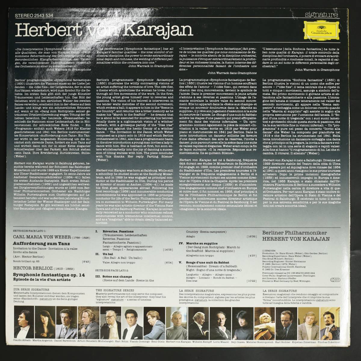 【西独盤DGG LP】カラヤン,BPh/ベルリオーズ:幻想交響曲(並品,盤良,Karajan)_画像2