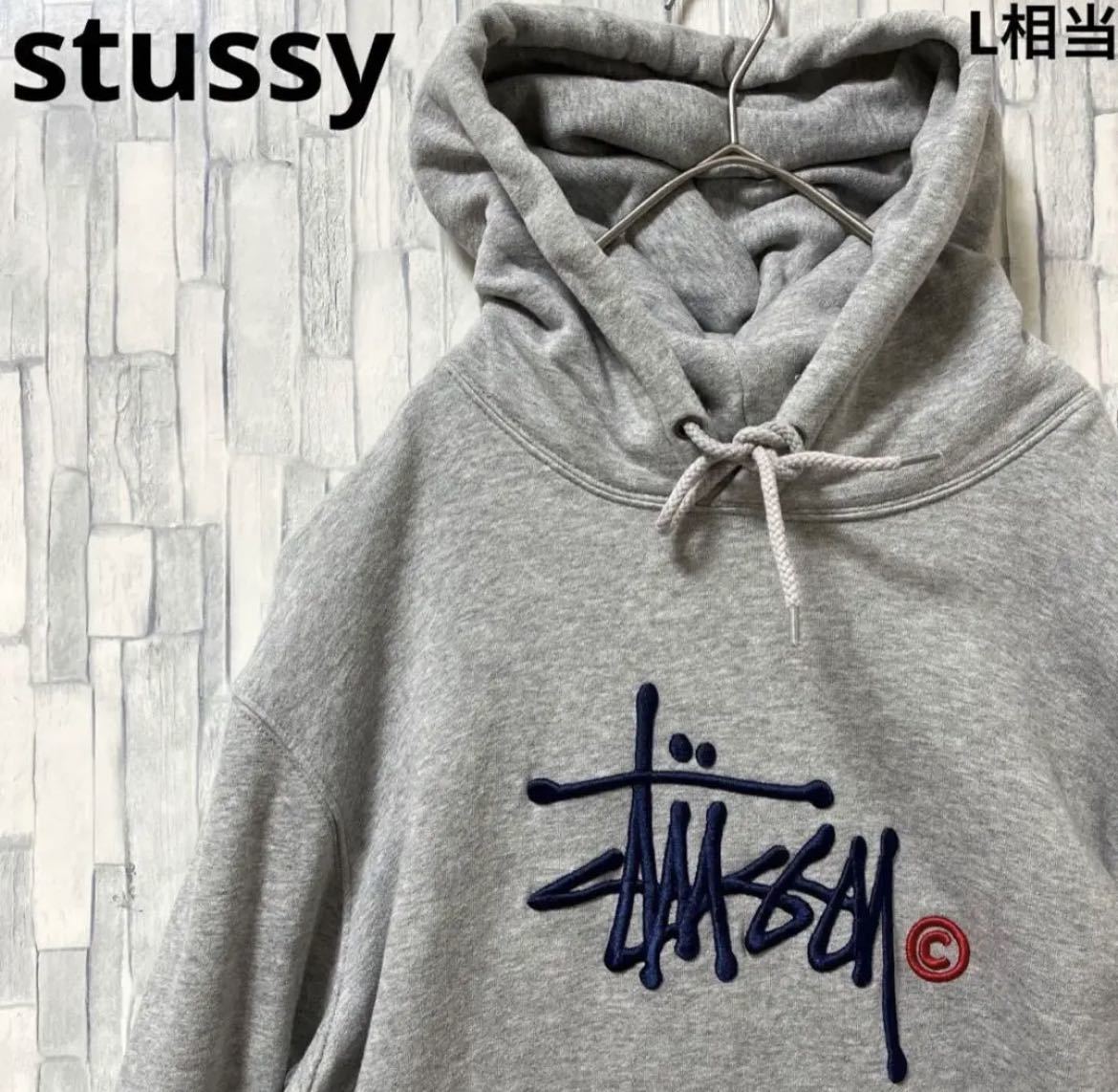 stussy ステューシー 長袖 パーカー スウェット プルオーバー デカロゴ