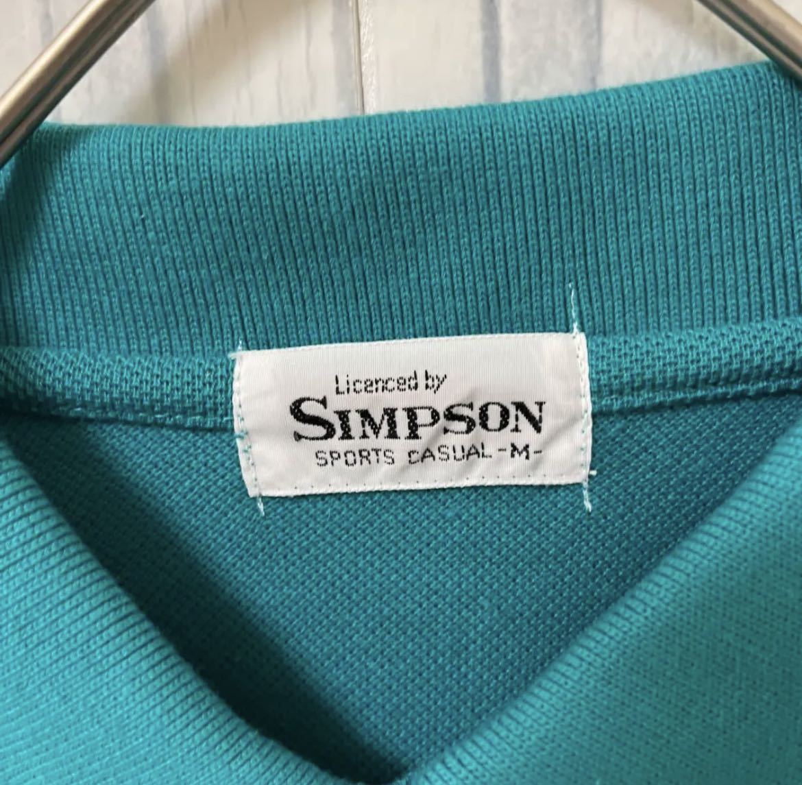 SIMPSON シンプソン 長袖 ポロシャツ サイズM シンプルロゴ ワンポイントロゴ 刺繍ロゴ 犬 アニマル 送料無料_画像6