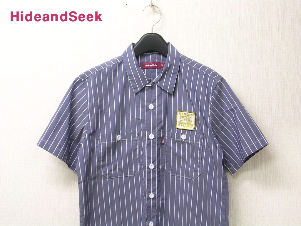 M ￥19,224【HideandSeek WORK S/S SHIRT NAVY ハイドアンドシーク ワークシャツ Hide and Seek Hide&Seek】_画像1