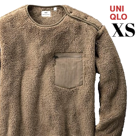 XS 新品【UNIQLO x Engineered Garments フリースプルオーバー（長袖）Beige ユニクロ x エンジニアドガーメンツ フリースプルオーバー】_画像1