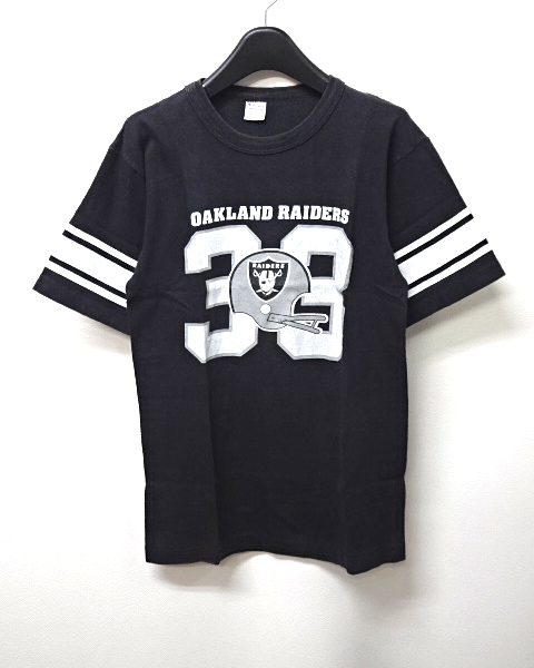 M【RAIDERS Champion フットボールTシャツ チャンピオン Tシャツ レイダース Tシャツ BLACK】検 レア ビンテージ オリジナル 80s 初期 _画像2