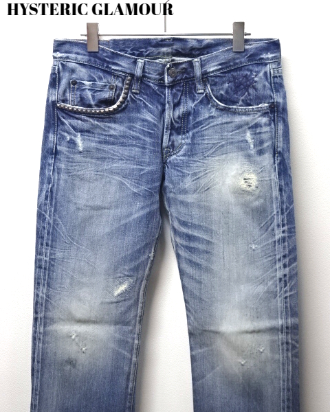 30【HYSTERIC GLAMOUR DENIM PANTS 4AP-1551 INDIGO ヒステリックグラマー デニムパンツ インディゴ】_画像2