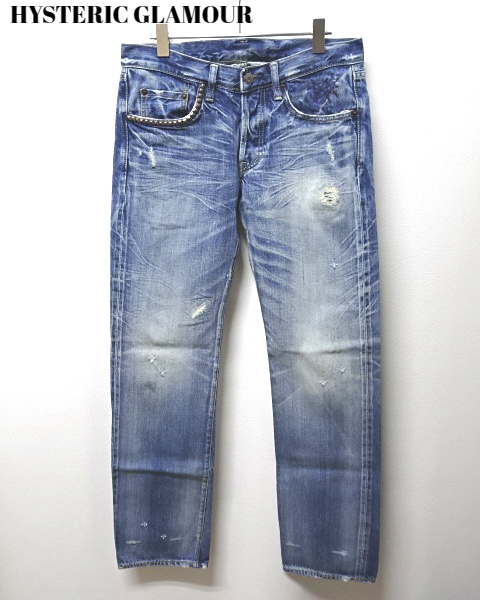 30【HYSTERIC GLAMOUR DENIM PANTS 4AP-1551 INDIGO ヒステリックグラマー デニムパンツ インディゴ】_画像3