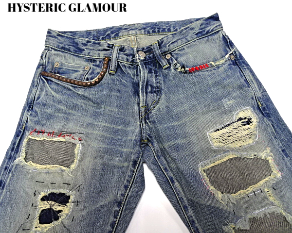 代引き人気 28【HYSTERIC GLAMOUR HSR加工デニムパンツ ヒステリック