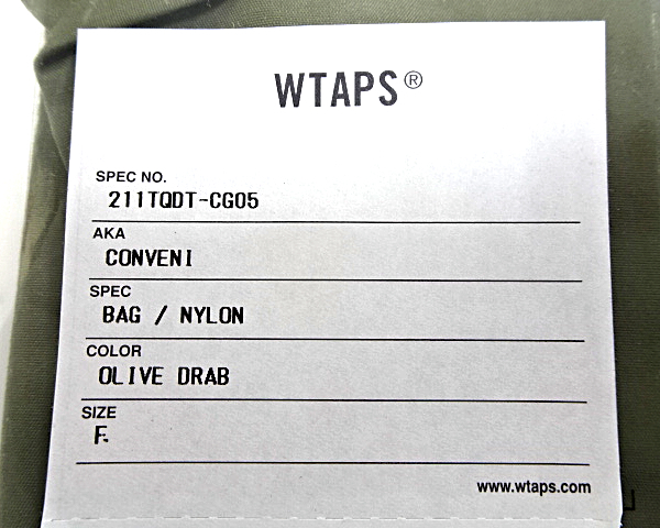  новый товар [WTAPS CONVENI BAG / NYLON 211TQDT-CG05 OLIVE DRAB WTaps супермаркет сумка задний нейлон оливковый гонг b эко-сумка ]