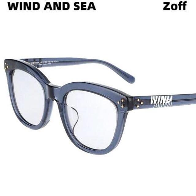 新品【Zoff×WIND AND SEA 2nd sunglasses C ウェリントン型サングラス ゾフxウィンダンシー サングラス 眼鏡 メガネ めがね BLUE GRAY】