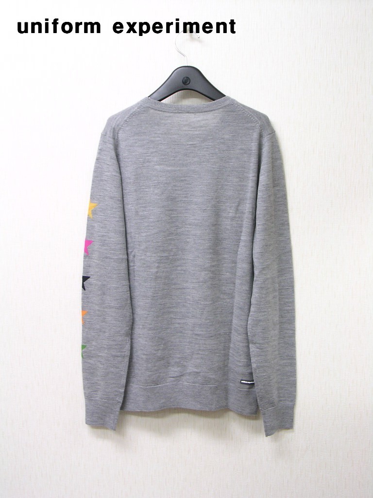 4【uniform experiment COLOR CHART FIVE STAR V NECK KNIT ユニフォーム エクスペリメント ファイブ スター Vネックニット セーター】_画像5