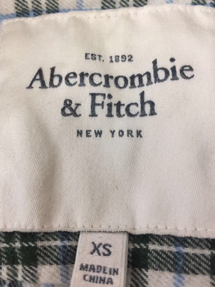 アバクロンビーアンドフィッチ Abercrombie & Fitch シャツ 長袖 チェック柄 グリーン レディース XSサイズ !●&_画像7