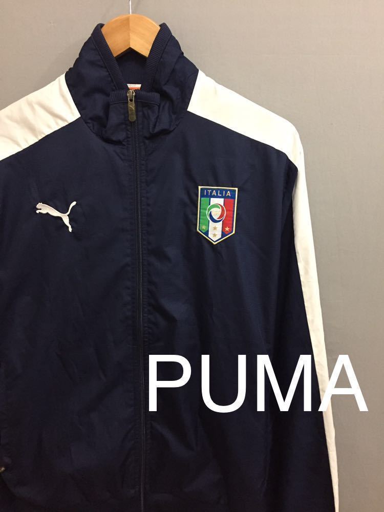 プーマ PUMA サッカー イタリア代表 ウィンドジャケット ウェア 長袖 トップス ネイビー メンズ Lサイズ !●&の画像1
