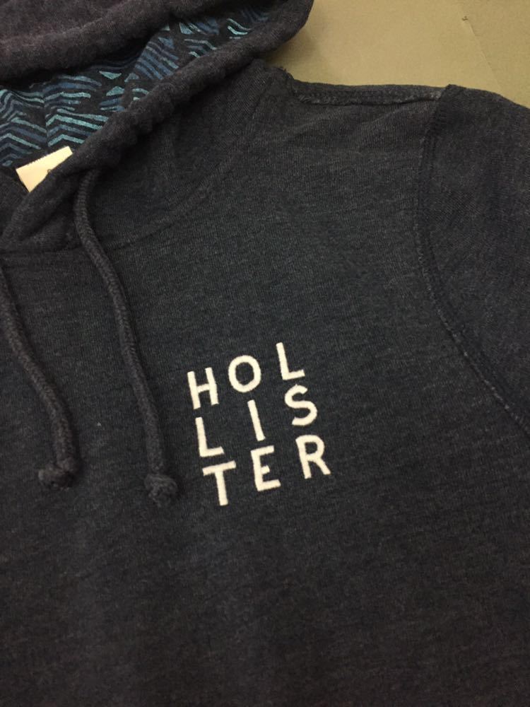 ホリスター HOLLISTER 【美品】 【おすすめ】 トレーナー パーカー フード 長袖 ネイビー メンズ Sサイズ !●&