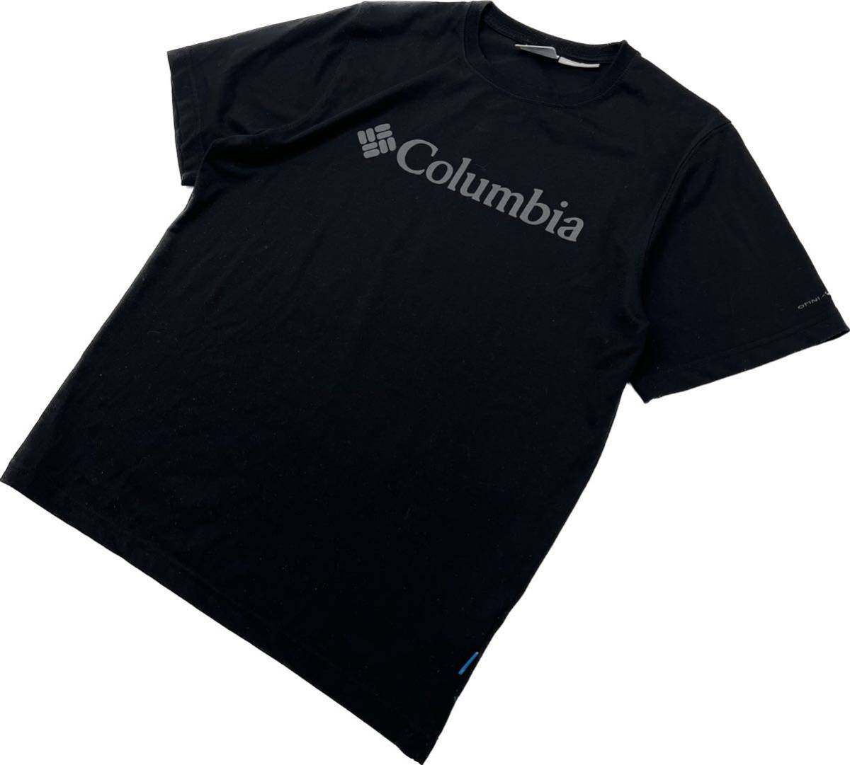 Columbia ☆ OMNI-WICK ベーシック ロゴ 半袖 Tシャツ カットソー ブラック 黒 L 登山 ハイキング アウトドア キャンプ コロンビア■FB36の画像1