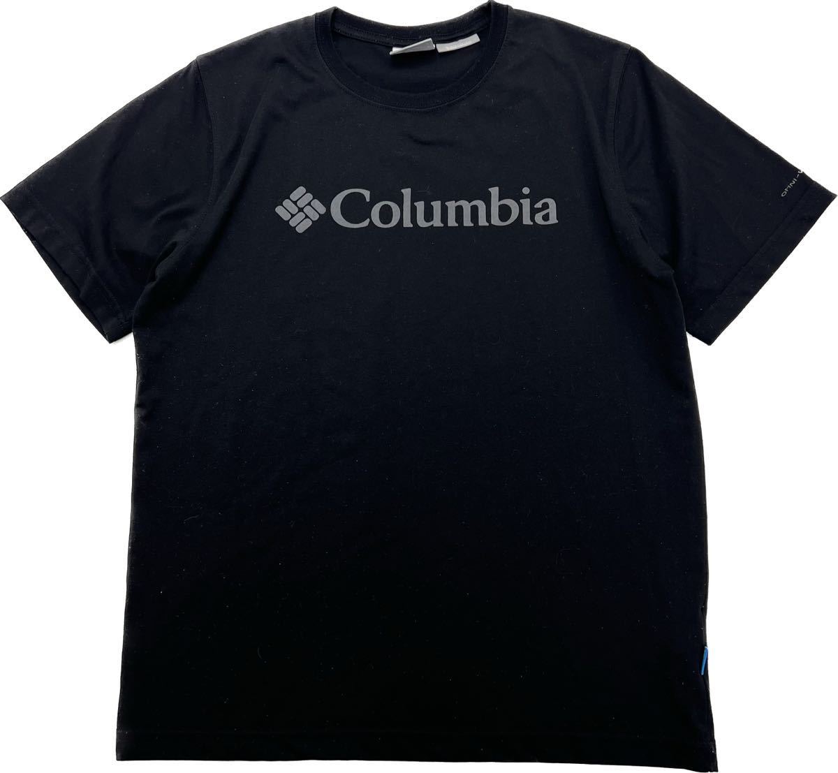 Columbia ☆ OMNI-WICK ベーシック ロゴ 半袖 Tシャツ カットソー ブラック 黒 L 登山 ハイキング アウトドア キャンプ コロンビア■FB36の画像3