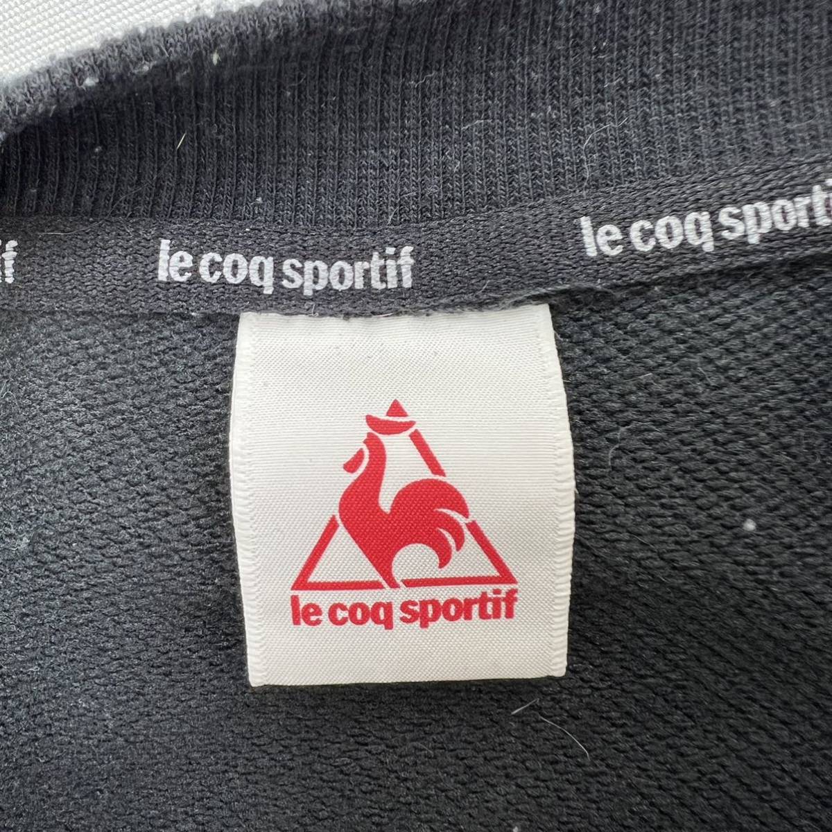 le coq sportif ☆ ライトウエイト スウェット 半袖 シャツ ボーダー グレー ブラック M スポーツ ゴルフ タウンユース ルコック■FB98_画像5