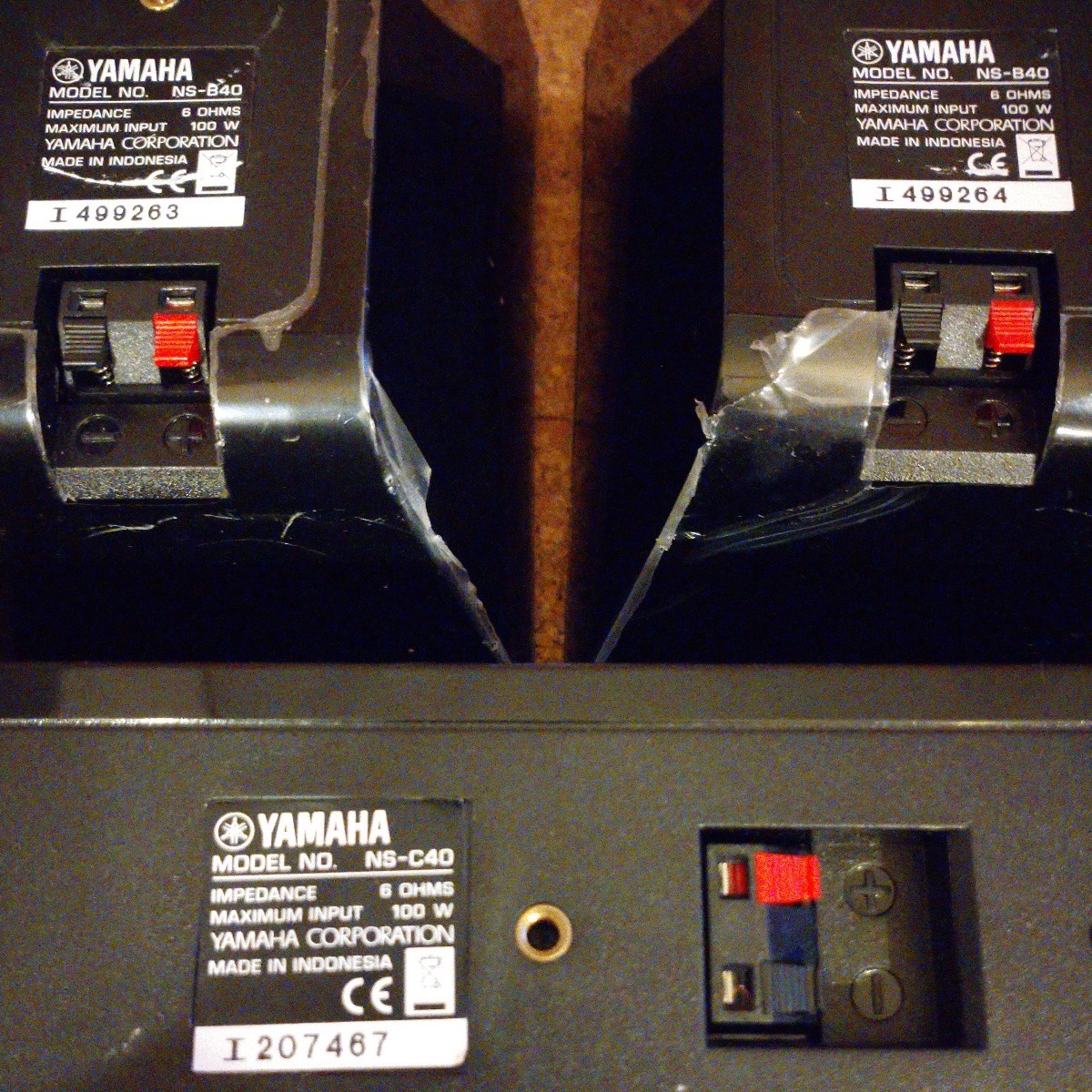 ★☆YAMAHA☆NS-PA41☆スピーカーパッケージ☆おてがる発送（ヤマト運輸）☆★ 検索用：ヤマハ NS-PA40 NS-P41 NS-P40_接続端子と型番です（NS-B40＆NS-C40）