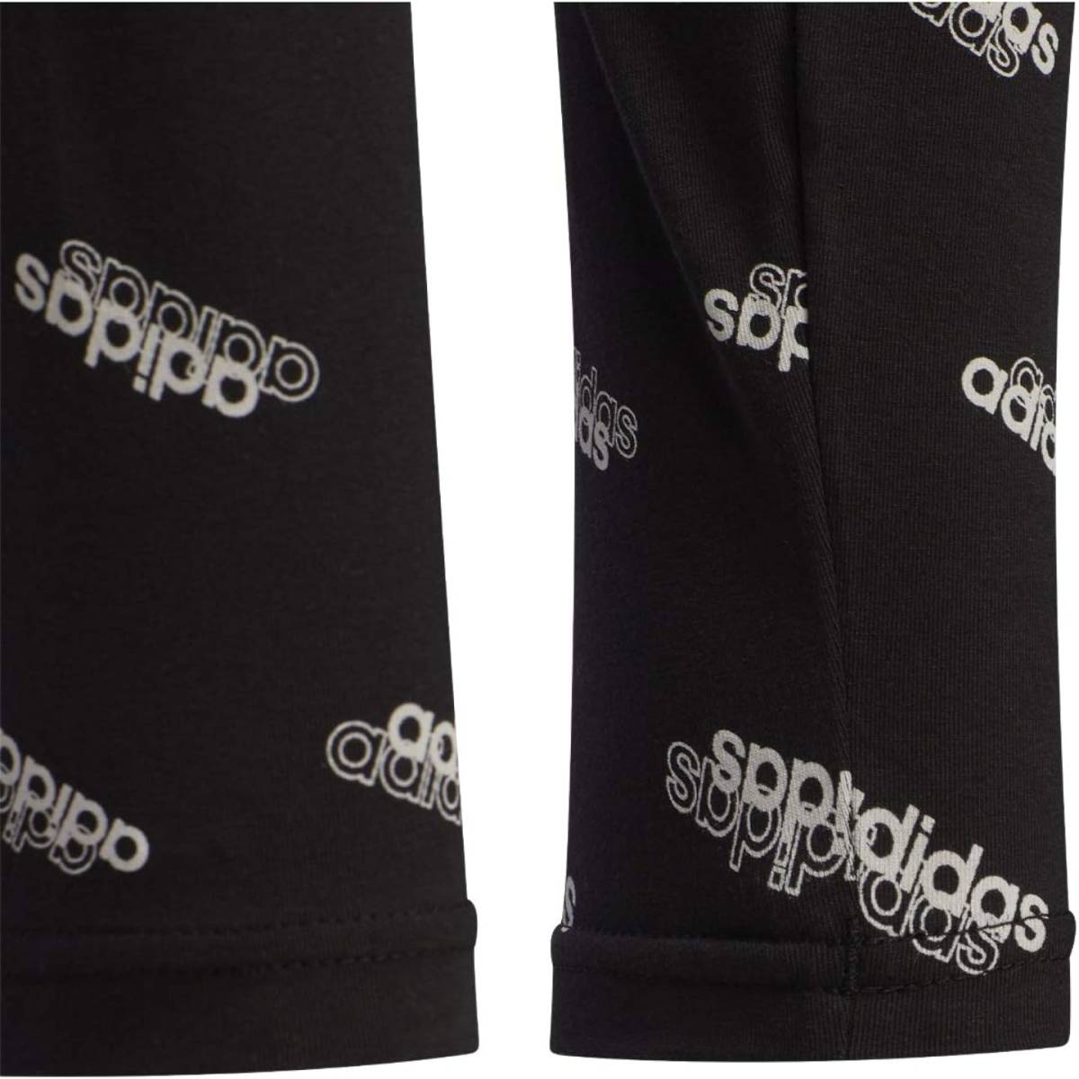 [KCM]Z-2adi-1457-140* exhibition goods *[adidas/ Adidas ] Kids Junior long tights spats Logo total pattern HAF02-FM0752 black 140