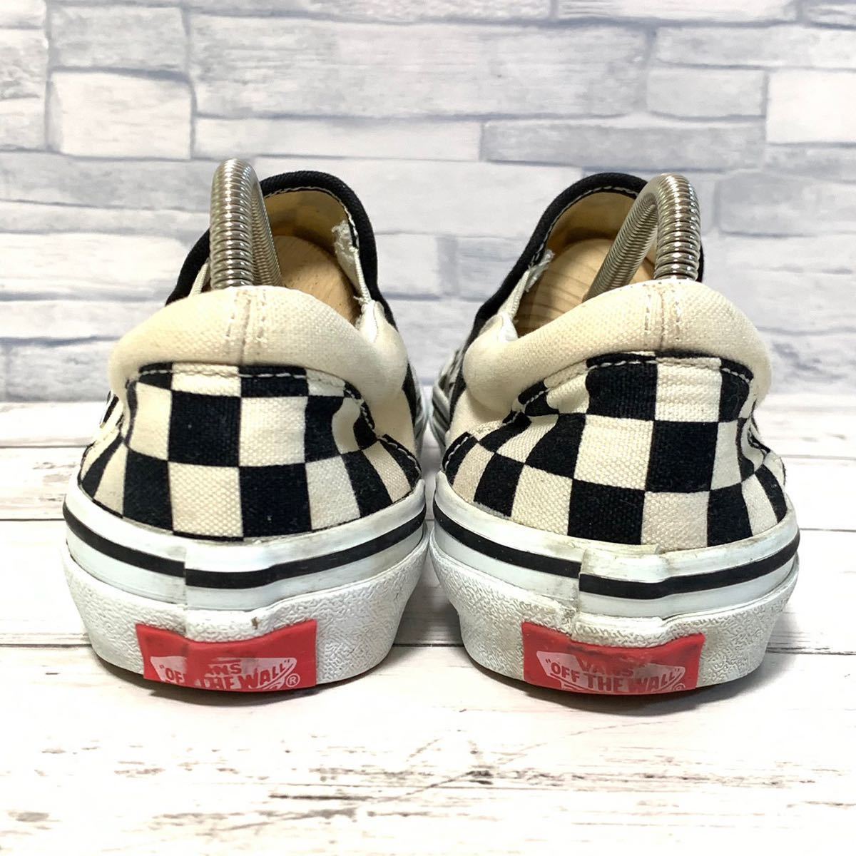 R4507bh【vans バンズ】ヴァンズ 23.5cm スニーカー ブラック レディース 靴 SLIP ON スリッポン V98CLA ローカット スケーター スケボー_画像4