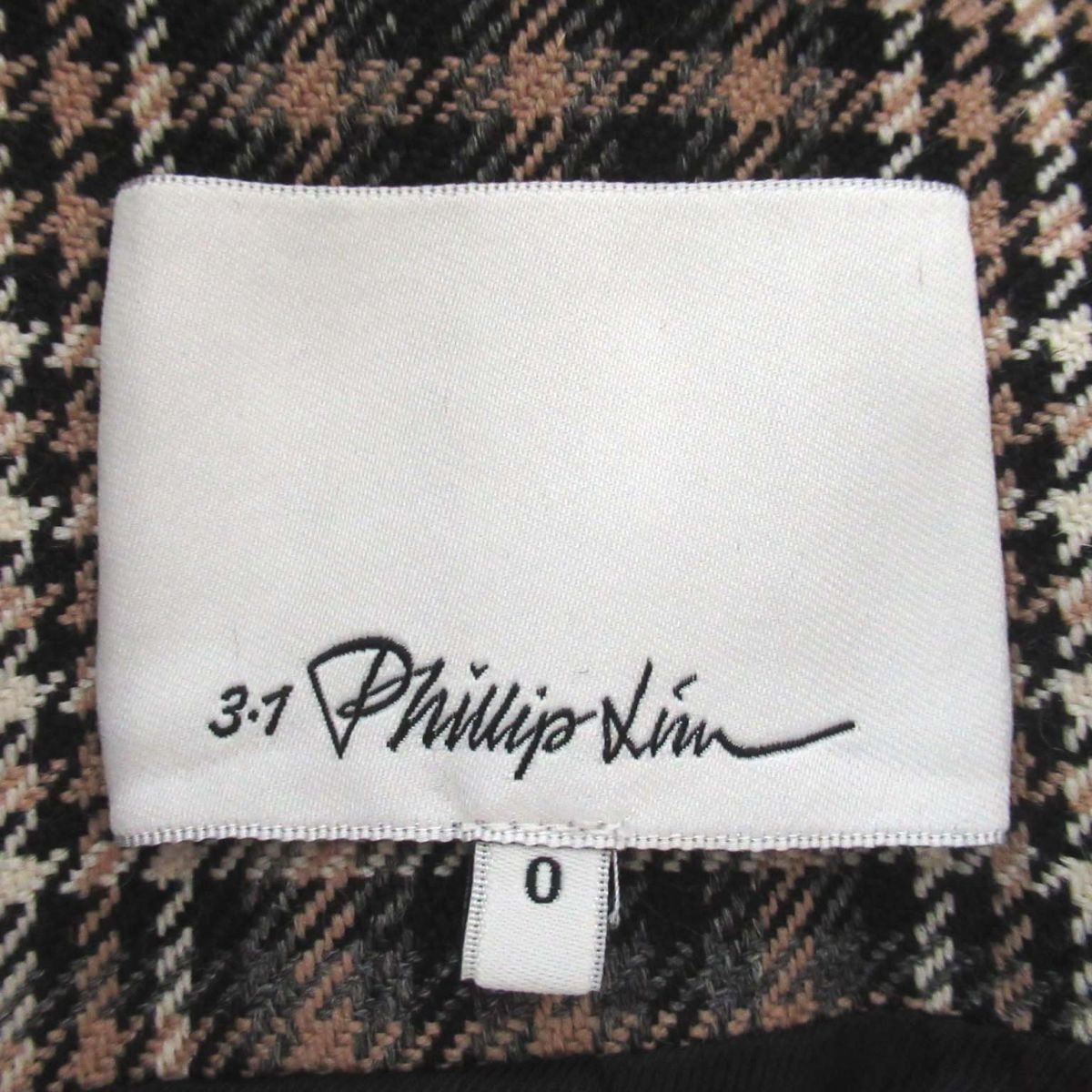 ほぼ未使用 3.1 Phillip Lim フィリップリム 千鳥格子柄 ベルテッド トレンチコート 0サイズ マルチカラー_画像8