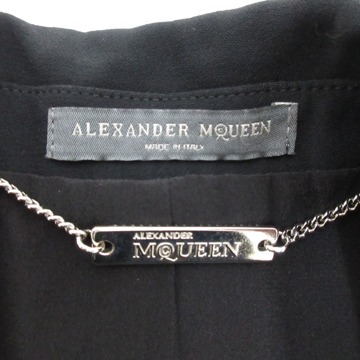 美品 Alexander McQueen アレキサンダーマックイーン ダブルブレスト ロングベスト ジレ ノースリーブコート サイズ42 ブラック_画像5