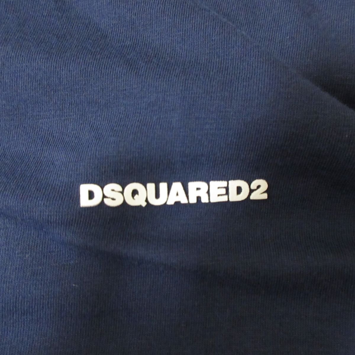 ほぼ美品 DSQUARED2 ディースクエアード ロゴプリント 半袖 Tシャツ カットソー M ネイビー_画像4