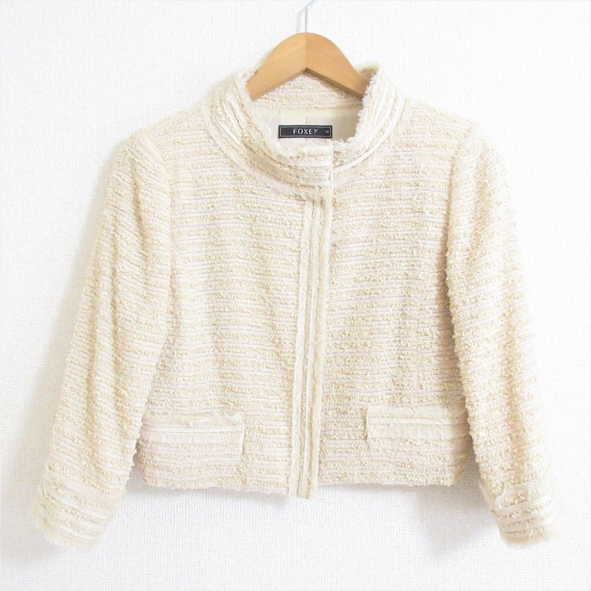 逸品】 スタンドカラー ショート丈 七分袖 フォクシー FOXEY 美品