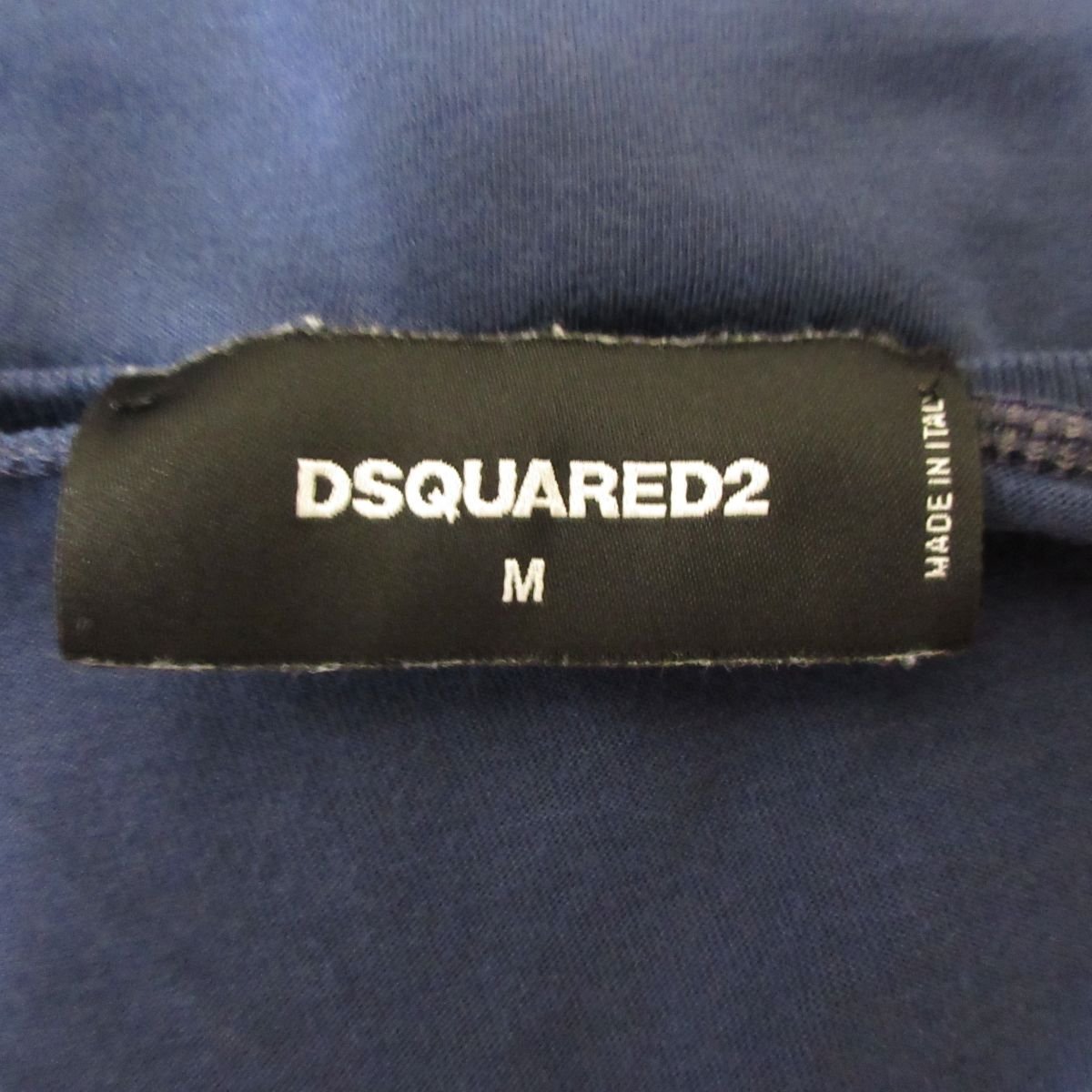 ほぼ美品 DSQUARED2 ディースクエアード ロゴプリント 半袖 Tシャツ カットソー M ネイビー_画像3