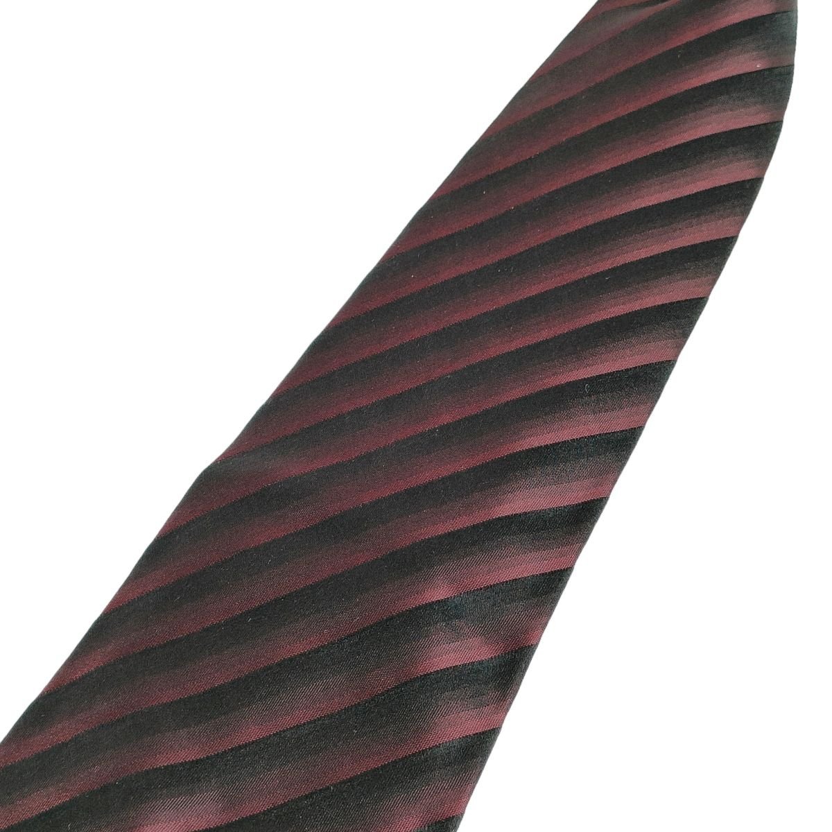  прекрасный товар PRADA Prada reji men taru полоса рисунок постоянный Thai галстук черный × красный J0804